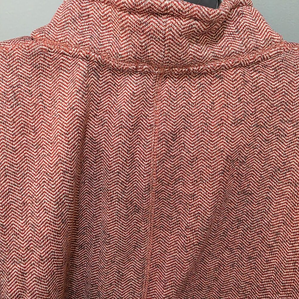 Lands’ End Women’s 1X Red Patterned Sweater 16W-18W Cowl Neck Cozy Knit Pullover - Picture 8 of 10
